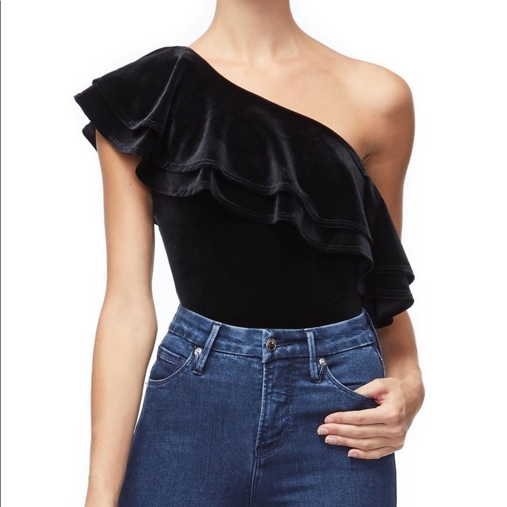 🆕 Good American ruffle one shoulder bodysuit - Picture 2 of 7